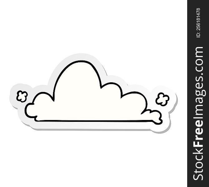 Sticker Cartoon Doodle Of A White Cloud