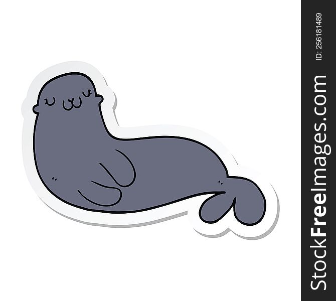 Sticker Of A Cute Cartoon Seal