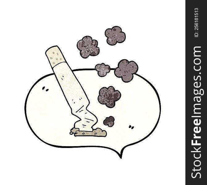 freehand speech bubble textured cartoon cigarette