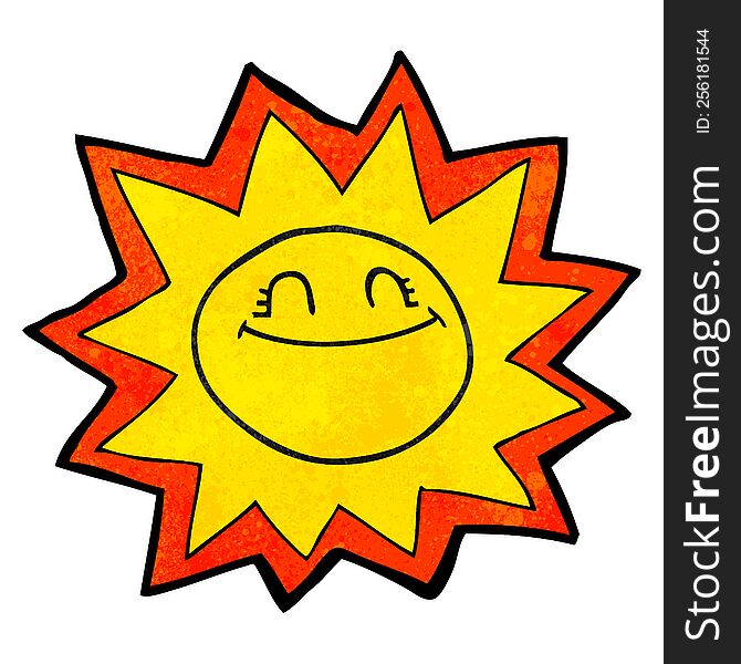 happy freehand drawn texture cartoon sun. happy freehand drawn texture cartoon sun