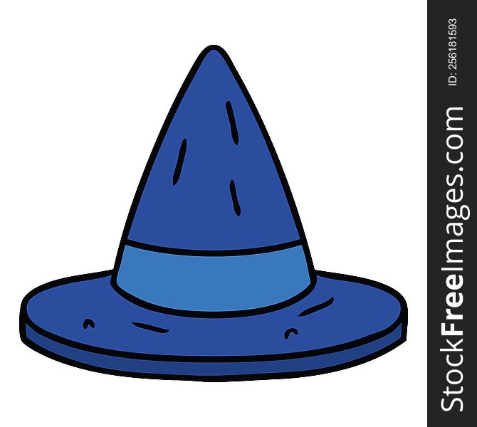 cartoon doodle of a witches hat