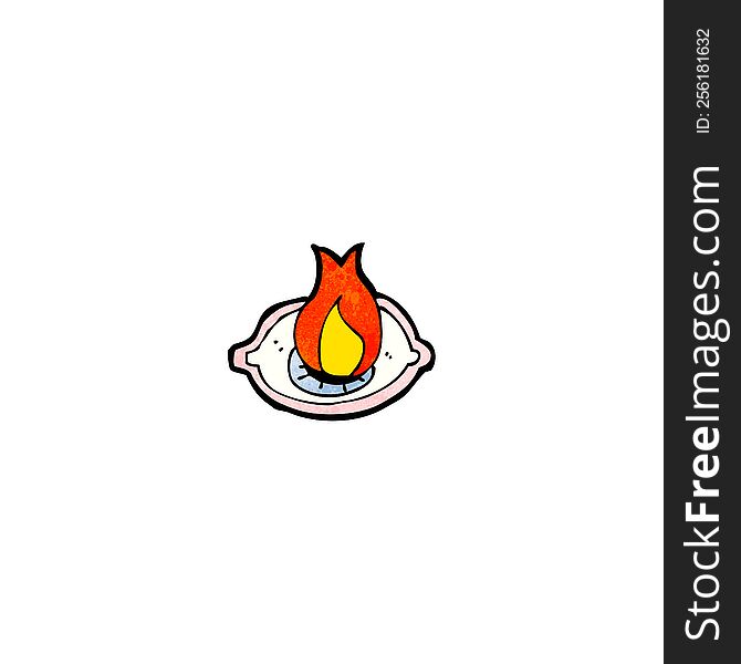 Cartoon Spooky Flaming Eye Symbol