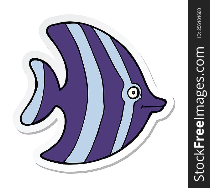 sticker of a cartoon angel fish