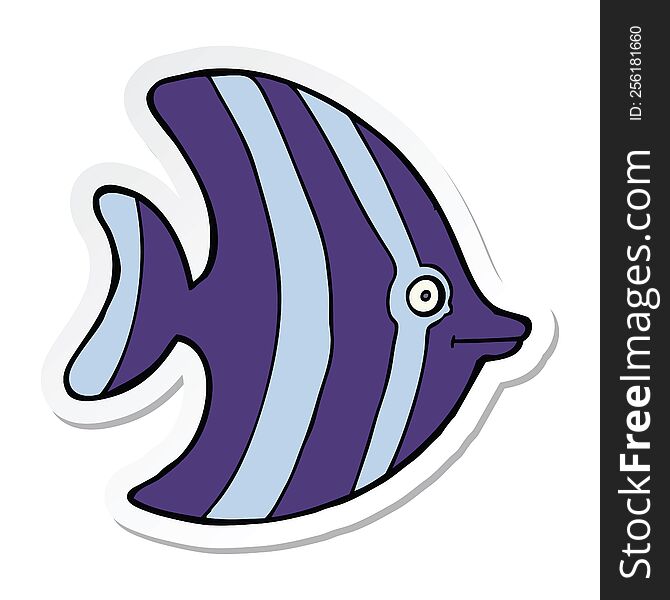 Sticker Of A Cartoon Angel Fish