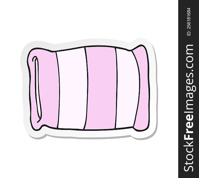 Sticker Of A Cartoon Pillow