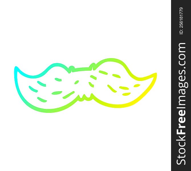 cold gradient line drawing of a cartoon mans mustache