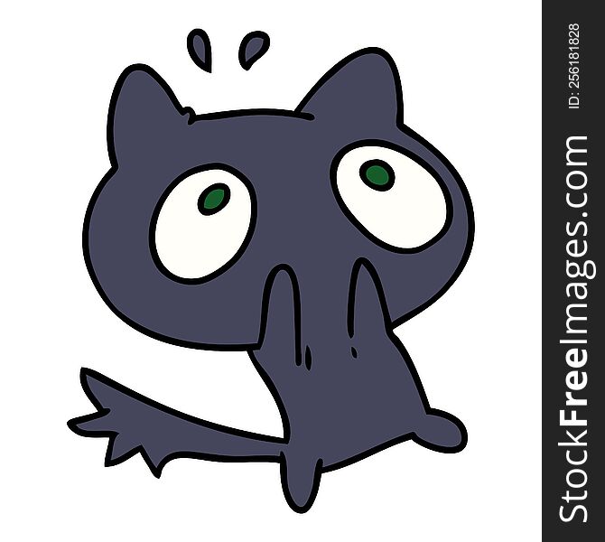 cartoon illustration kawaii of a shocked cat. cartoon illustration kawaii of a shocked cat