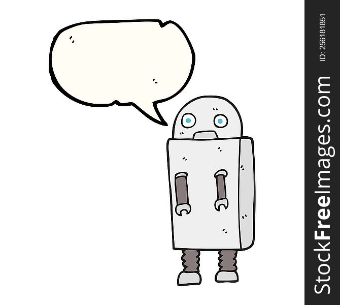 Speech Bubble Cartoon Robot