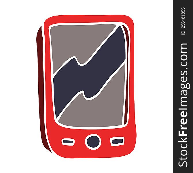 cartoon doodle of a red mobile phone