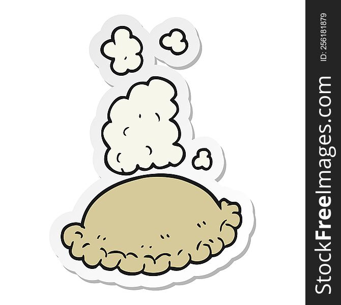 sticker of a cartoon baked pasty