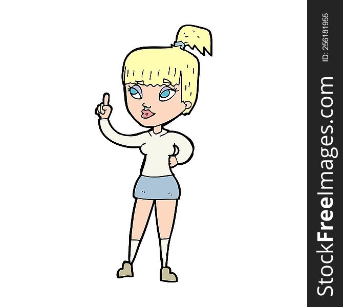 cartoon attractive girl with idea