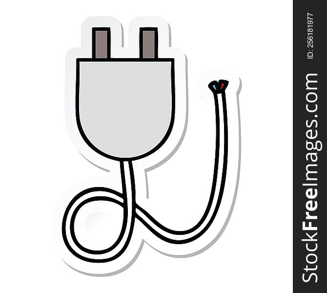 sticker of a cute cartoon electrical plug