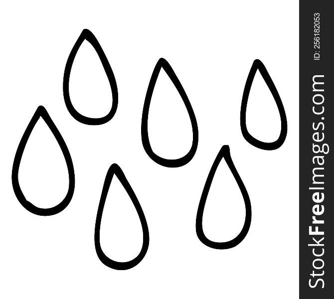 Line Drawing Cartoon Rain Drops