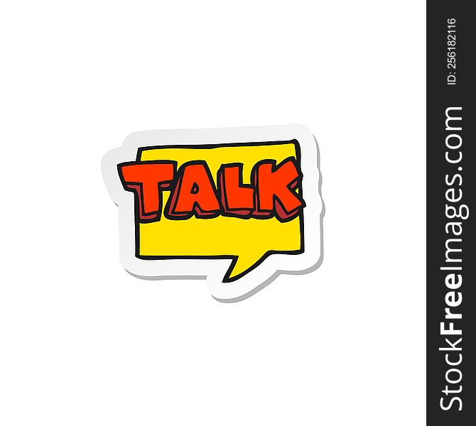 sticker of a cartoon talk symbol