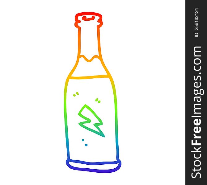 rainbow gradient line drawing of a cartoon cheap drink