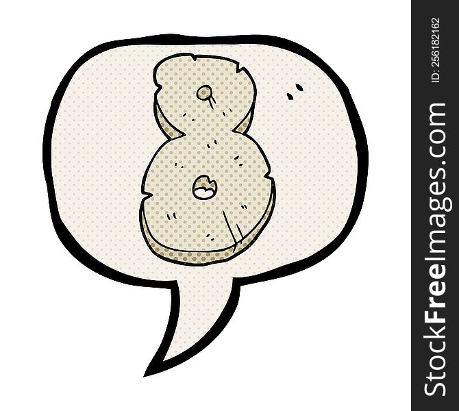 freehand drawn comic book speech bubble cartoon stone number eight