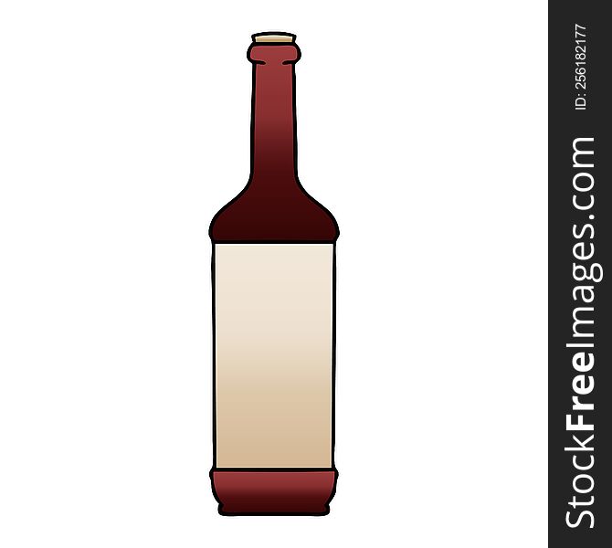 Quirky Gradient Shaded Cartoon Wine Bottle