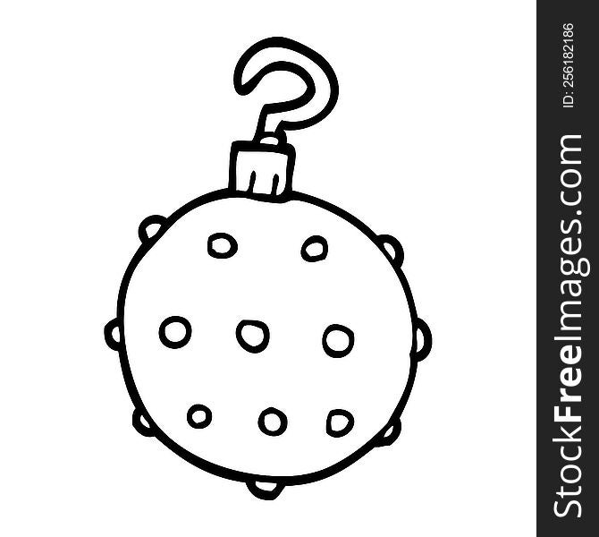line drawing cartoon red bauble