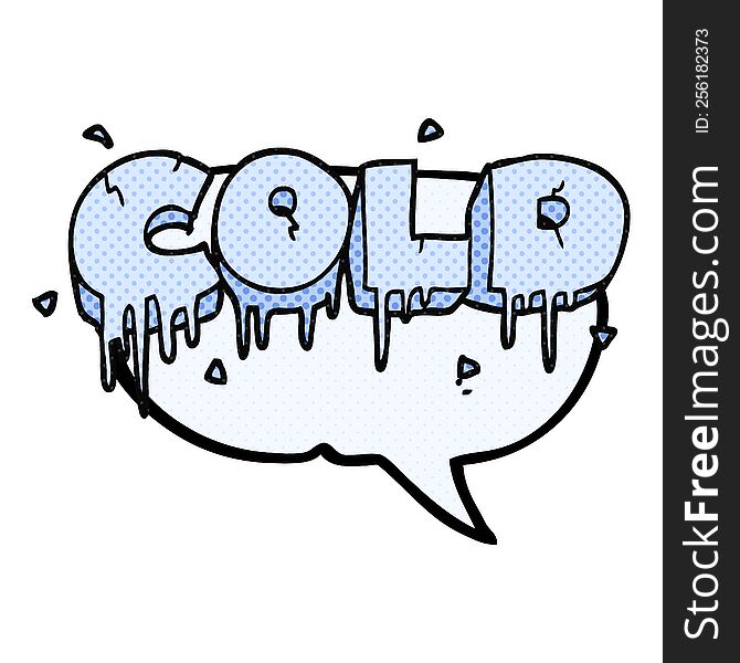 freehand drawn comic book speech bubble cartoon cold text symbol