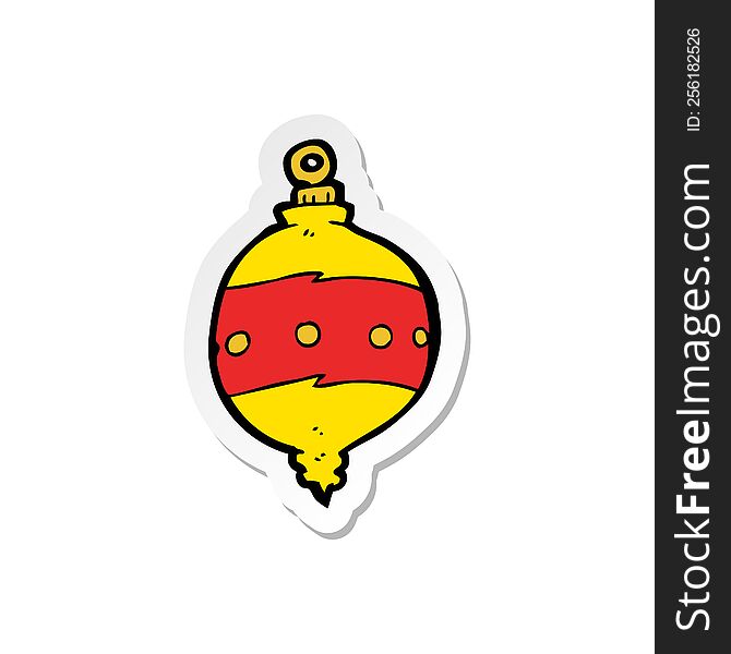 sticker of a cartoon christmas decoration