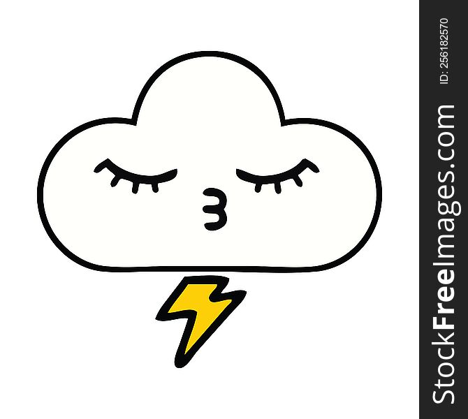 cute cartoon thunder cloud