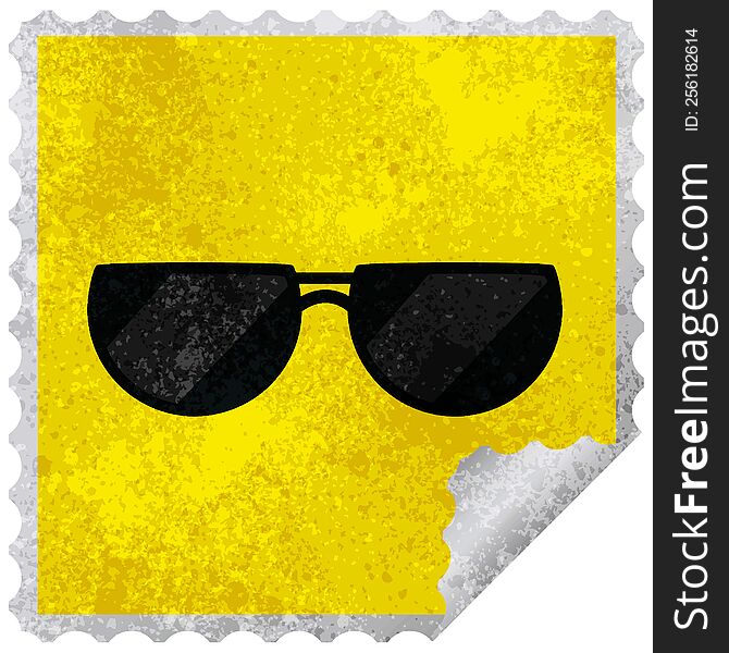 Sunglasses Graphic Vector Illustration Square Sticker Stamp