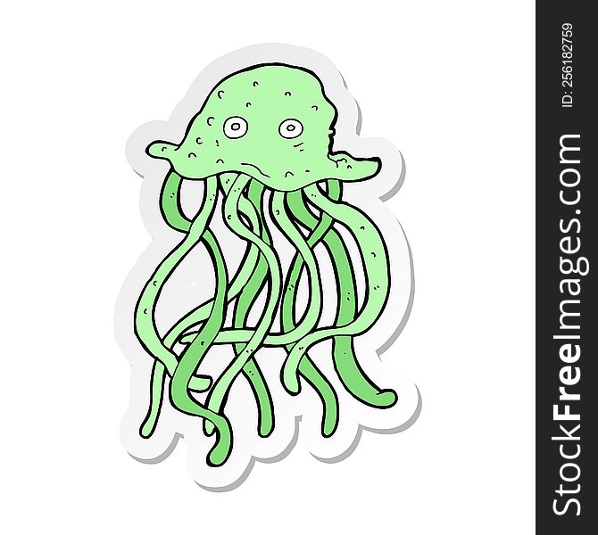 Sticker Of A Cartoon Octopus