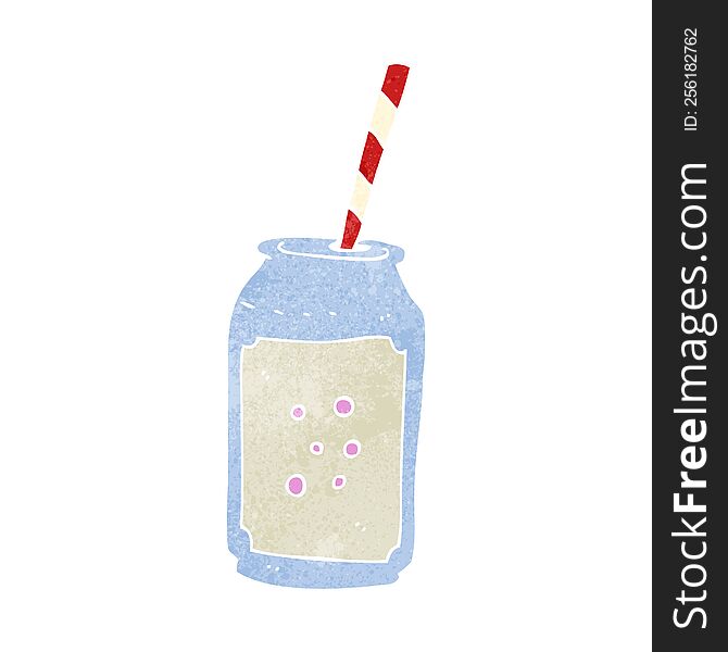 cartoon fizzy drink and straw