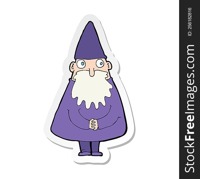 sticker of a cartoon wizard