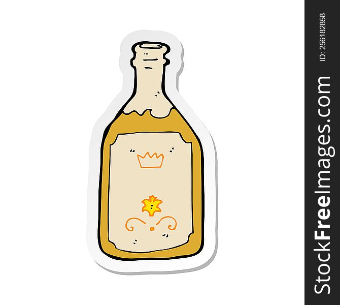 Sticker Of A Cartoon Drinks Bottle
