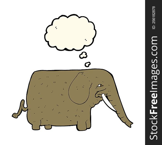Cartoon Mammoth With Thought Bubble