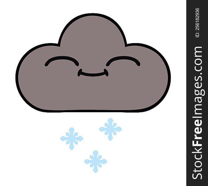 Cute Cartoon Happy Snow Cloud