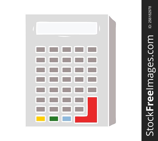 flat color style cartoon calculator