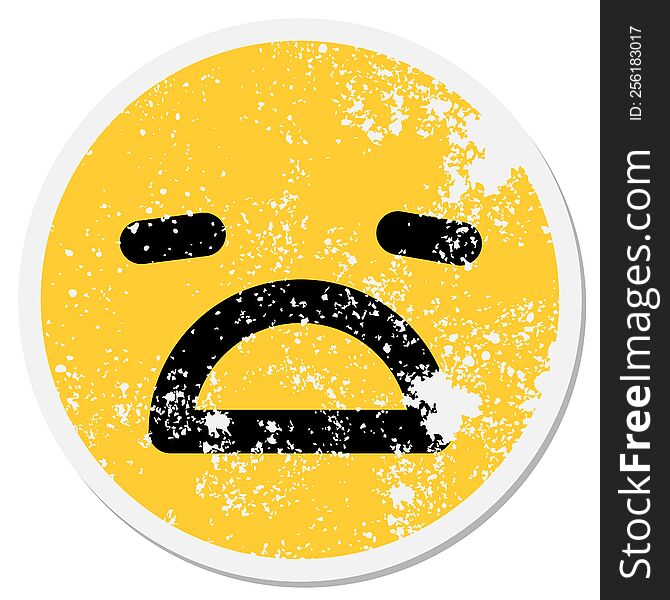 depressed face circular sticker