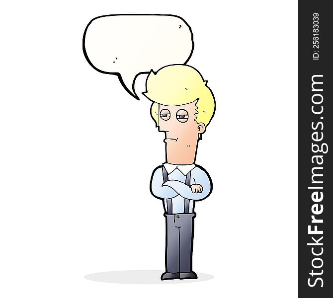 Cartoon Annoyed Man With Speech Bubble