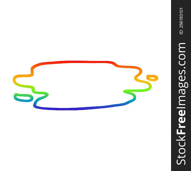 Rainbow Gradient Line Drawing Cartoon Pool Of Blood