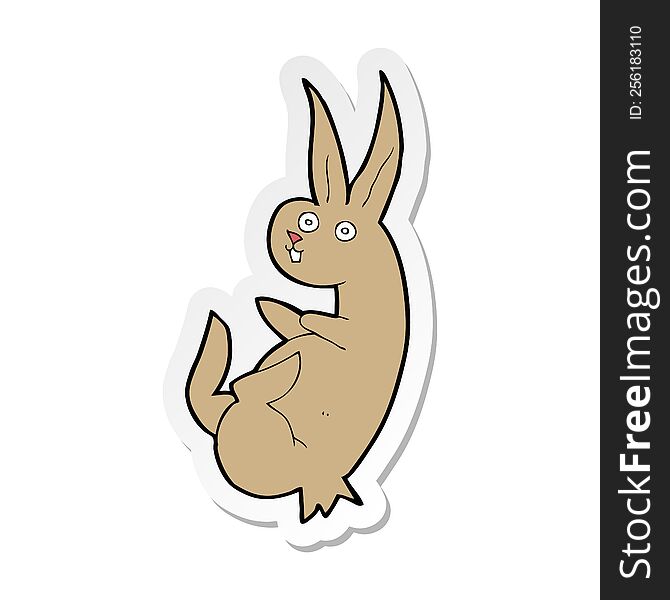 sticker of a cue cartoon rabbit