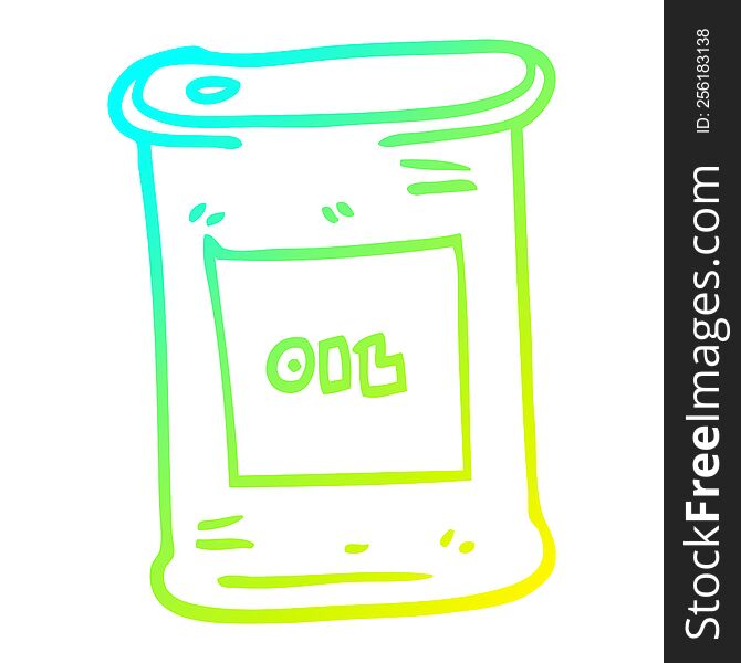 cold gradient line drawing of a cartoon motor oil