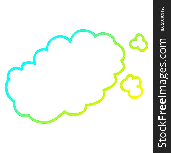 Cold Gradient Line Drawing Cartoon Puff Of Smoke