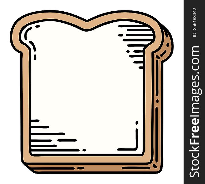 tattoo in traditional style of a slice of bread. tattoo in traditional style of a slice of bread