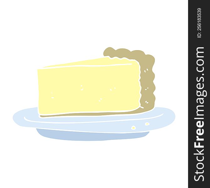 Flat Color Illustration Of A Cartoon Cheesecake