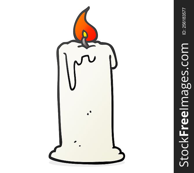 freehand drawn cartoon burning candle