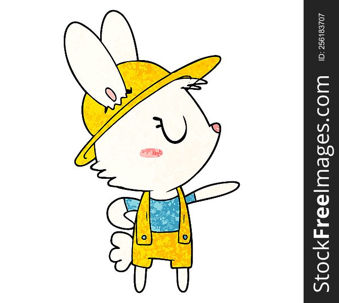 cartoon rabbit construction worker. cartoon rabbit construction worker