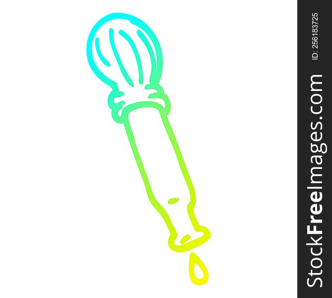 Cold Gradient Line Drawing Cartoon Dripping Pipette