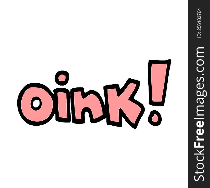 cartoon word oink
