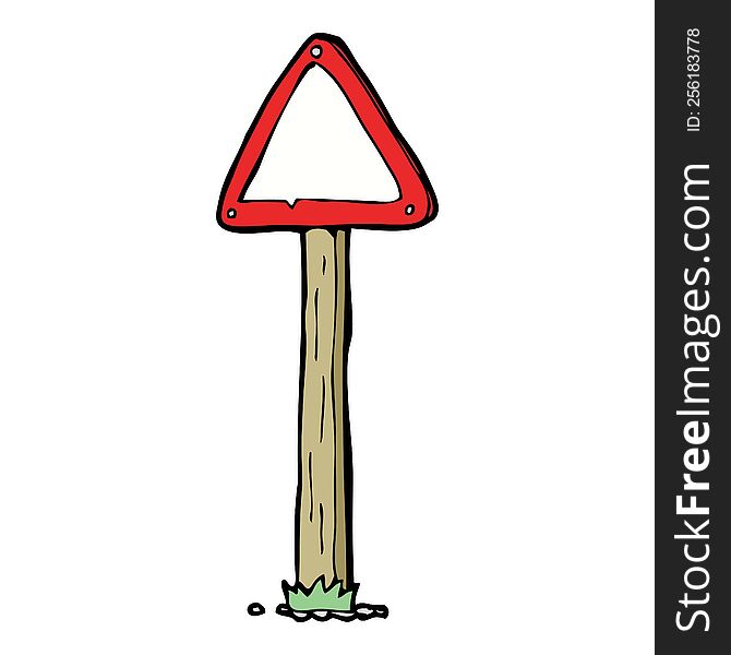 cartoon road sign