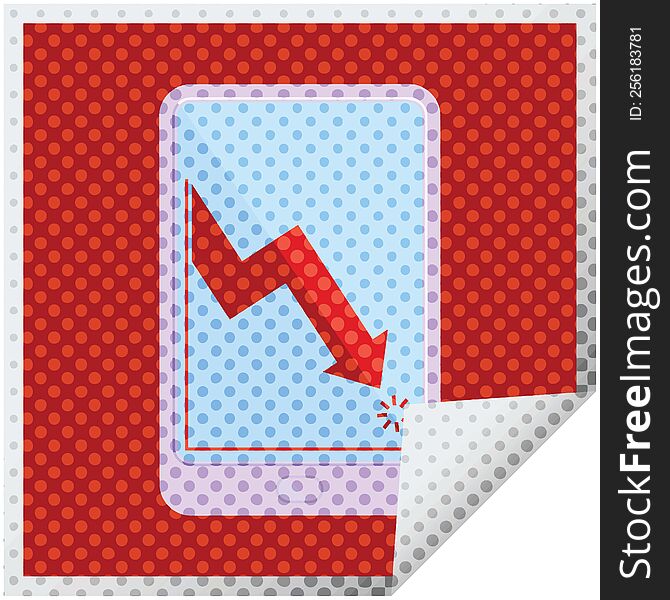 electronic tablet showing business performance graphic square sticker