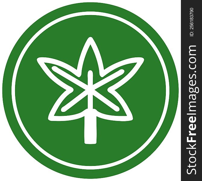 Marijuana Leaf Circular Icon