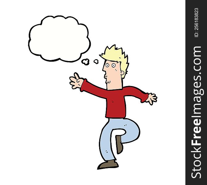 cartoon urgent man with thought bubble