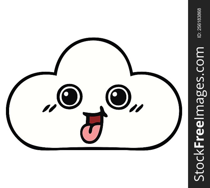 cute cartoon of a cloud. cute cartoon of a cloud